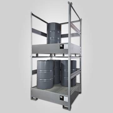 Módulo De Contención Secundaria Apilable Para 4 Tambores De 200 Lts - Ancho 1360Mm, Prof. 1270 Mm , Alto 280Mm - Ancho 1410Mm, Prof. 1310Mm, Alto 1435Mm