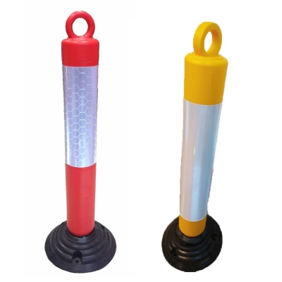 Poste Demarcatorio Con Retorno - Color Rojo - Altura 80 Cm - Base De Goma - Art. Cd 7219 R - Marca Cd.