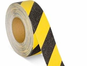 Cinta Adhesiva Antideslizante Negra/Amarilla 18 Mt (Largo) X 2.5 Cm (Ancho) Art. Cd 7298/An - Marca Cd.